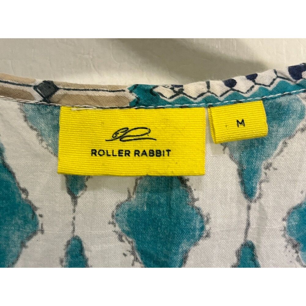 Roberta Roller Rabbit Green White Pattern Wrap Mi… - image 4